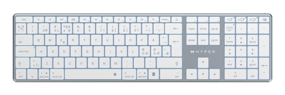 HYPER HS2310NO keyboard Home/Office Bluetooth QWERTY Nordic Grey