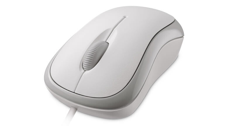Microsoft Basic Optical USB Type-A Mouse in White for Business - 800 DPI