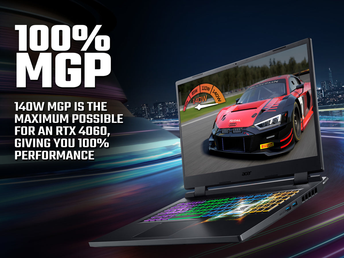 Acer Nitro 5 AN517-55 Gaming Laptop - 43.9 cm (17.3&quot;) - Intel® Core™ i7-12650H - 16 GB DDR4-SDRAM - 1.02TB SSD - NVIDIA GeForce RTX 4060 - Wi-Fi 6 - Windows