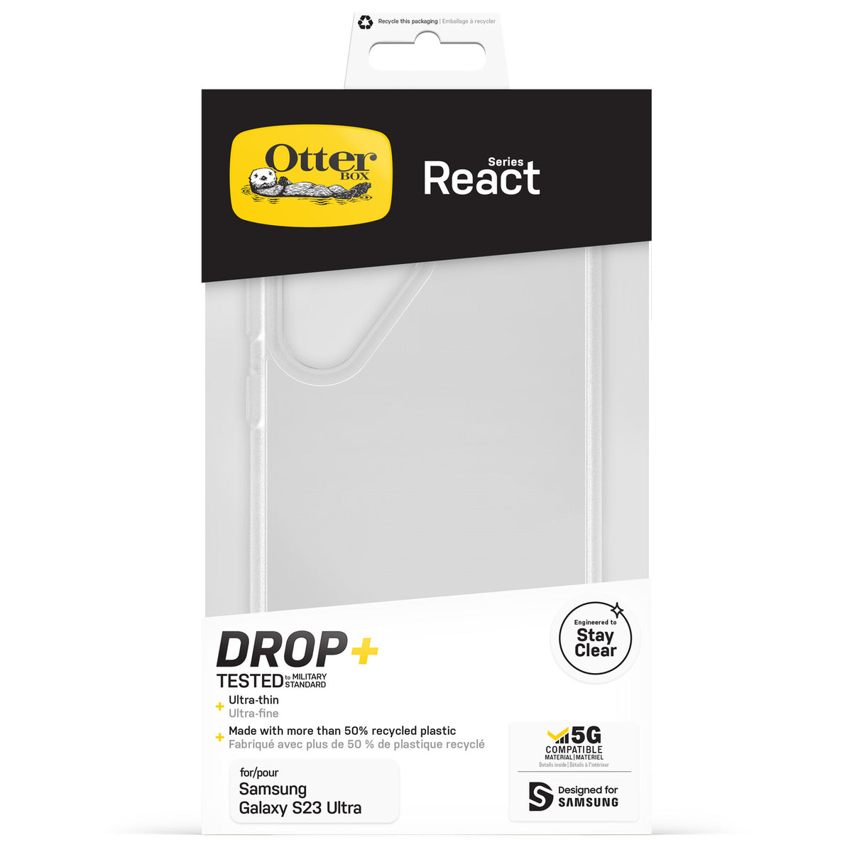 OtterBox React Case for Galaxy S23 Ultra in Clear