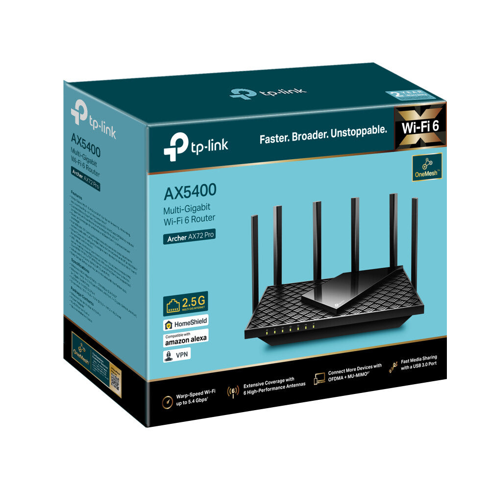 TP-Link Archer AX5400 - Multi-Gigabit Ethernet Dual-band (2.4 GHz / 5 GHz) WiFi 6 Router
