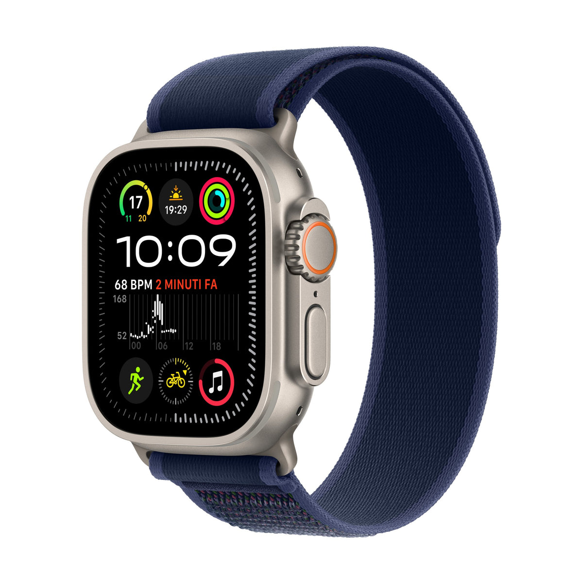 Apple Watch Ultra 2 GPS + Cellular - 49mm Natural Titanium Case with Blue Trail Loop - M/L