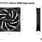 be quiet! Light Wings - ARGB PWM High Speed Computer Case Fan in Black - 140mm