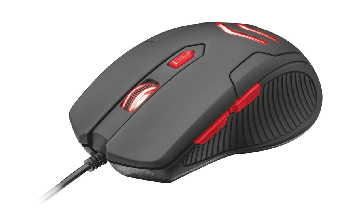 Varr VSETMPX4 Gaming Mouse and Mousepad Set - Wired USB-A Optical Backlit Mouse in Black/Red - 3,200 DPI
