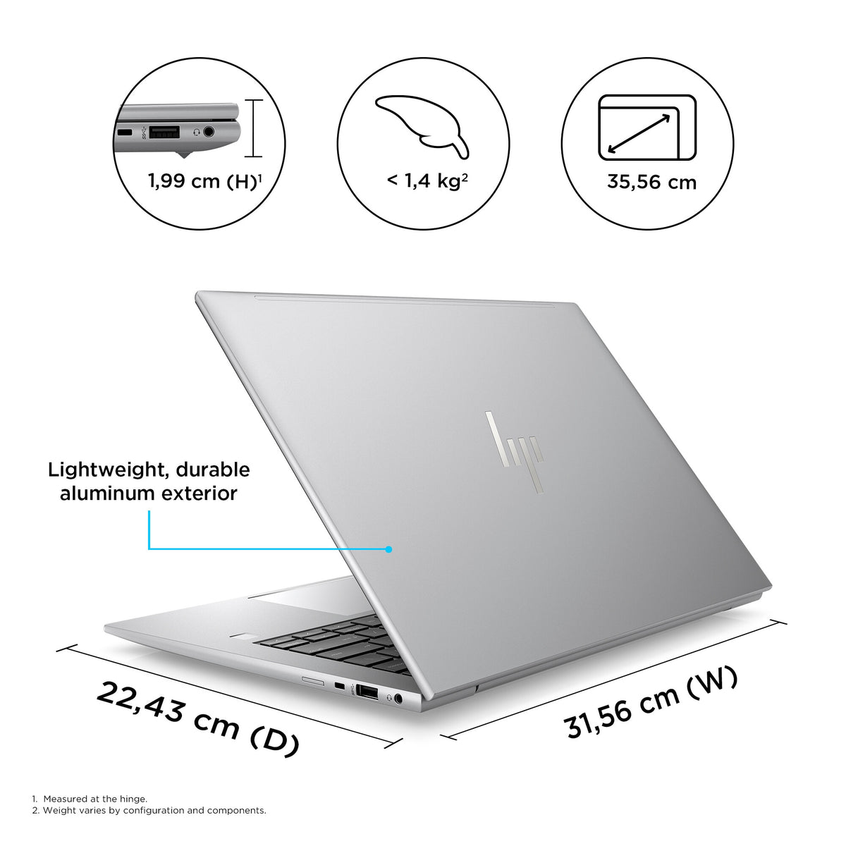 HP ZBook Firefly G10 Mobile workstation - 35.6 cm (14") - AMD Ryzen™ 7 PRO 7840HS - 32 GB DDR5-SDRAM - 1 TB SSD - Wi-Fi 6 - Windows 11 Pro - Silver