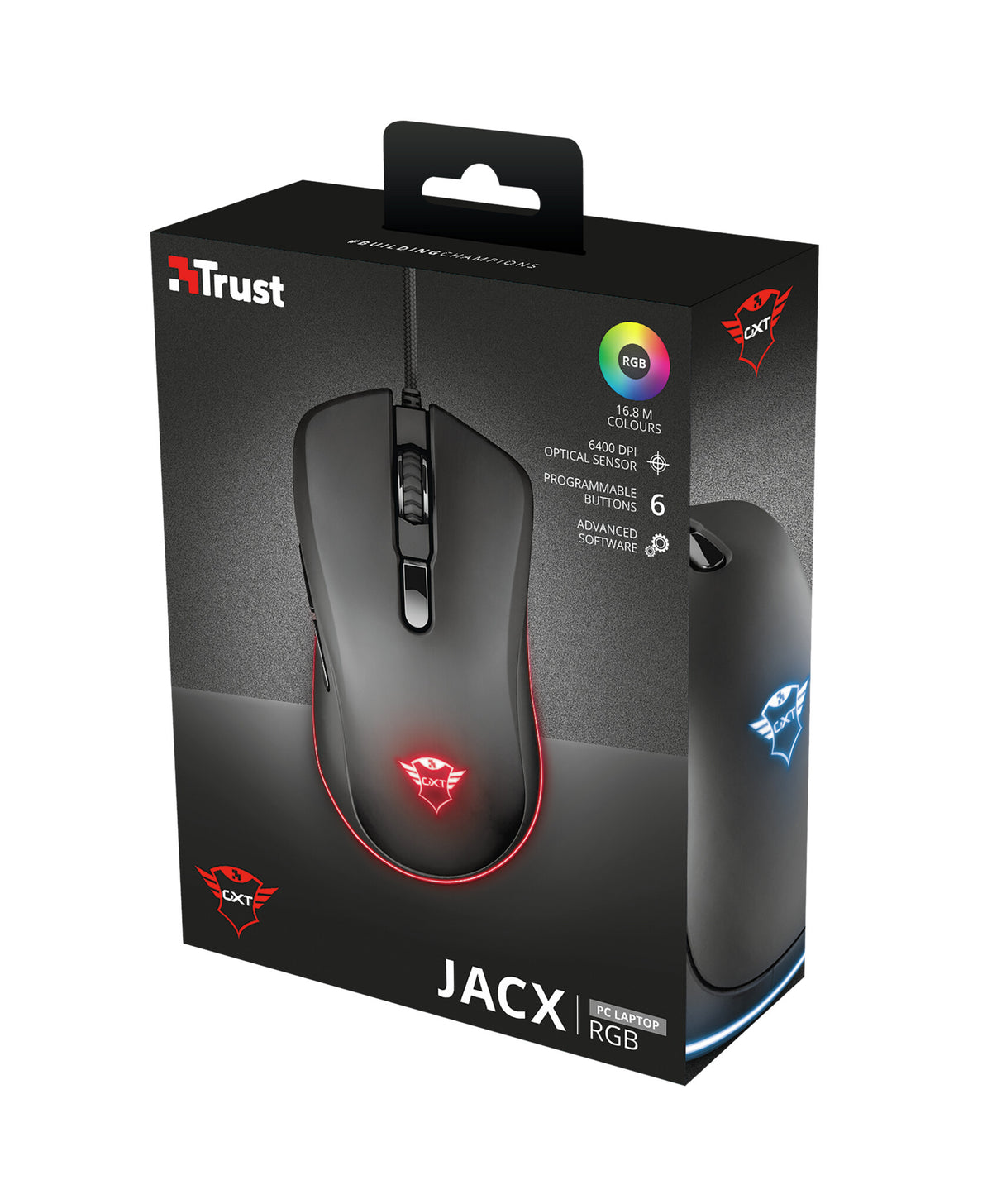 Trust GXT 930 Jacx - USB Wired Optical Mouse - 6,400 DPI