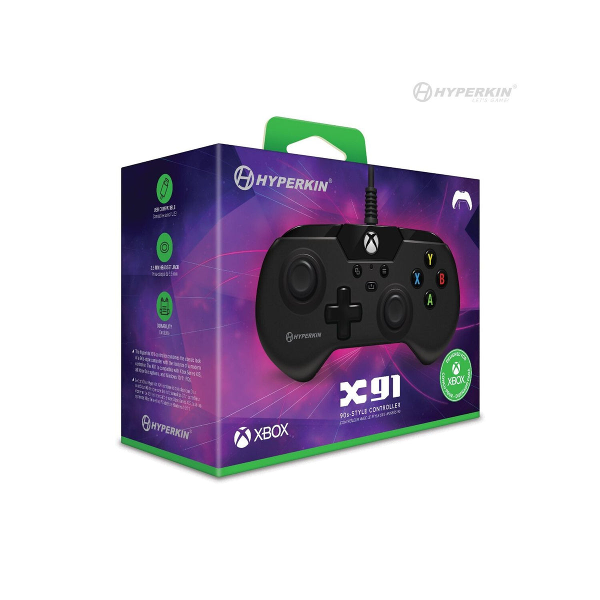 Hyperkin X91 - USB Gamepad for PC / Series X|S in Black