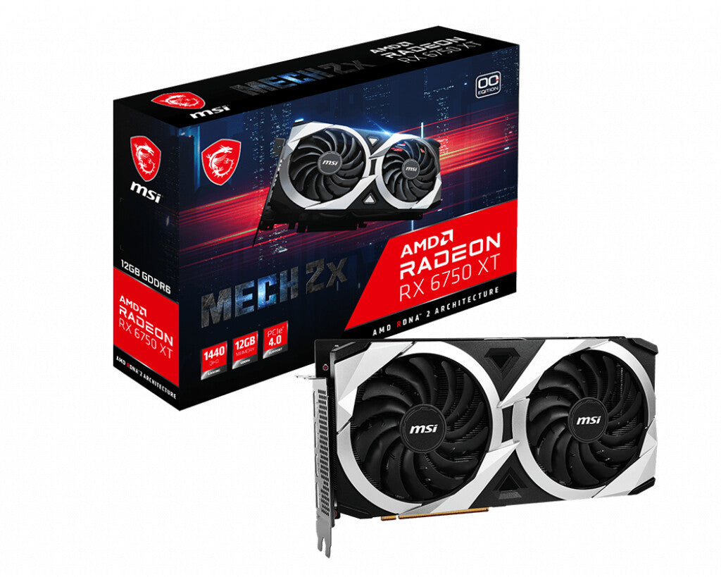 MSI MECH 2X 12G OC AMD 12 GB GDDR6 Radeon RX 6750 XT graphics
