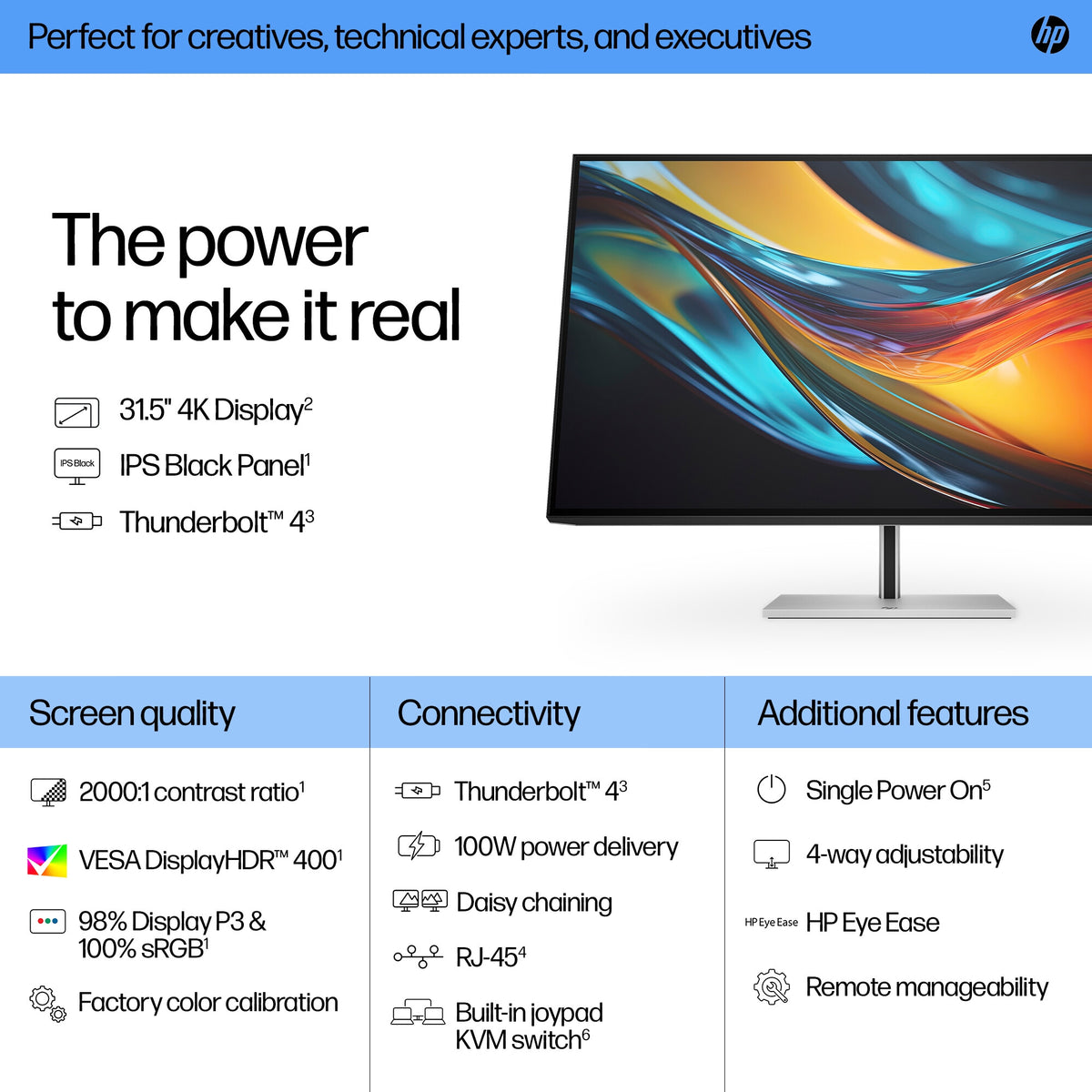 HP Series 7 Pro 732PK - 80 cm (31.5") - 3840 x 2160 pixels 4K Ultra HD Monitor