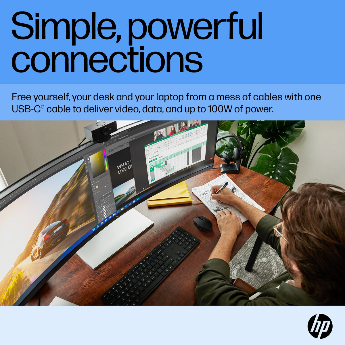 HP E45C G5 DQHD - 113 cm (44.5") - 5120 x 1440 pixels DQHD LCD Monitor