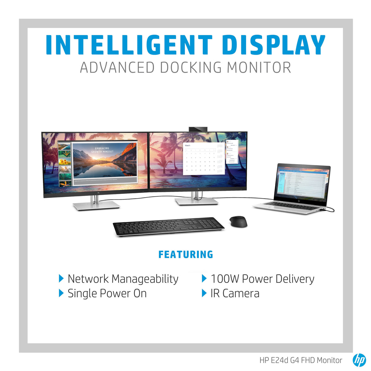 HP E24D G4 - 60.5 cm (23.8") - 1920 x 1080 pixels Full HD LED Monitor