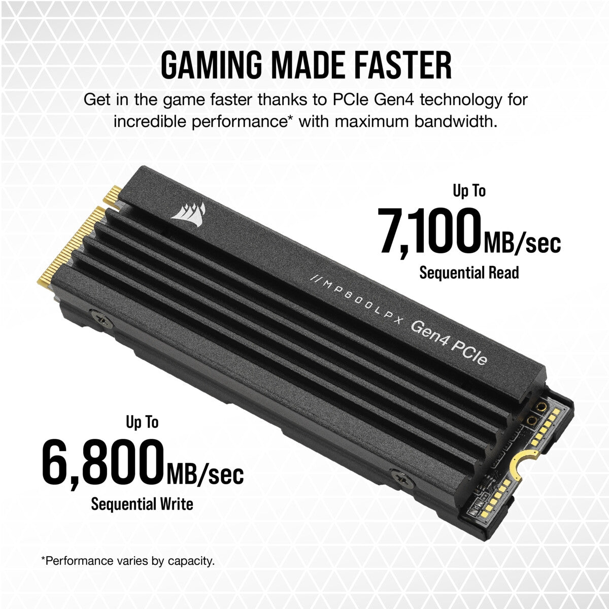 Corsair MP600 PRO LPX - PCI Express 4.0 3D TLC NAND NVMe M.2 SSD - 500 GB