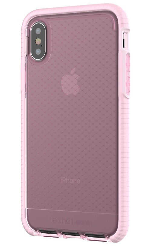 Tech21 Evo Check mobile phone case for iPhone X in Clear Pink