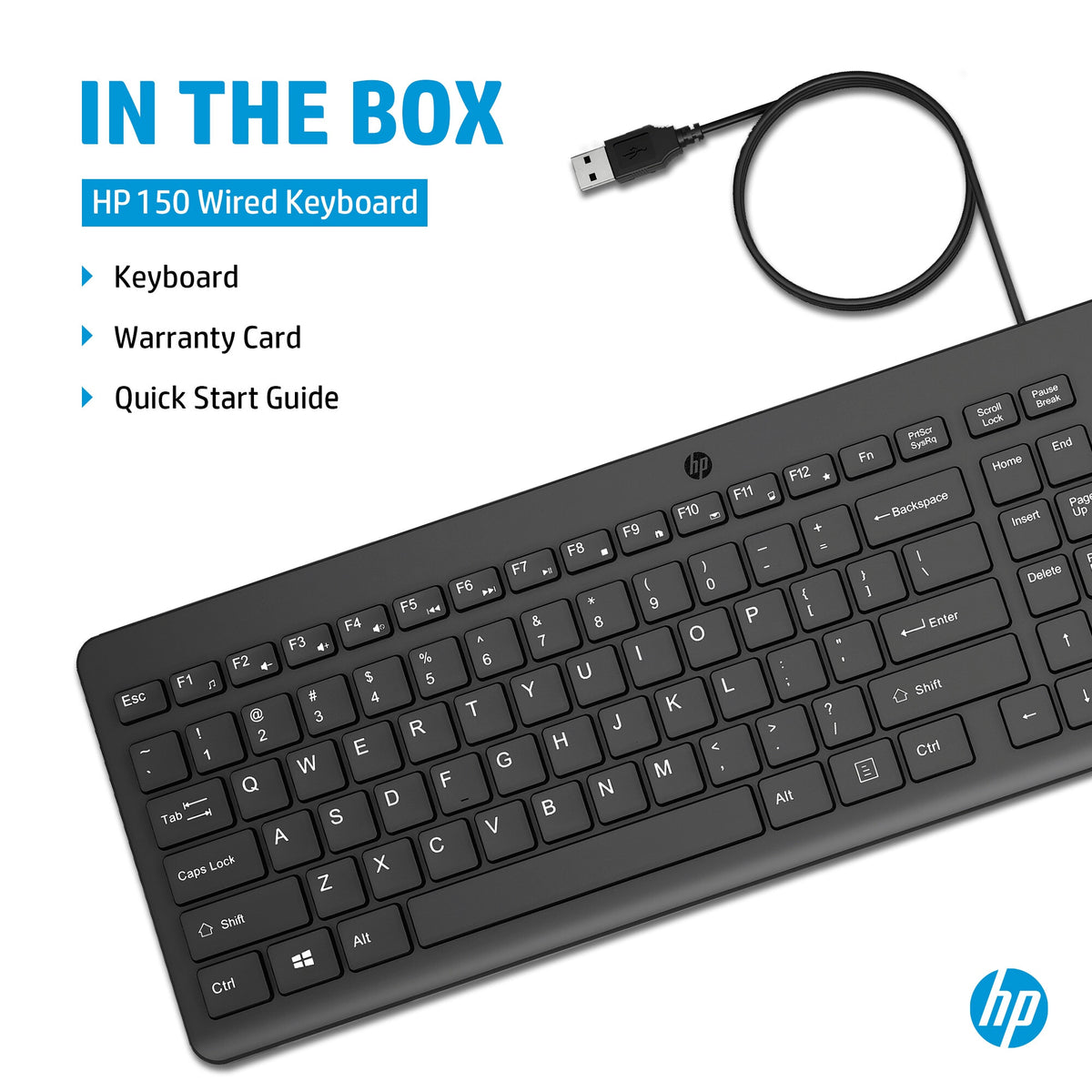 Hewlett Packard 150 - USB Wired Keyboard