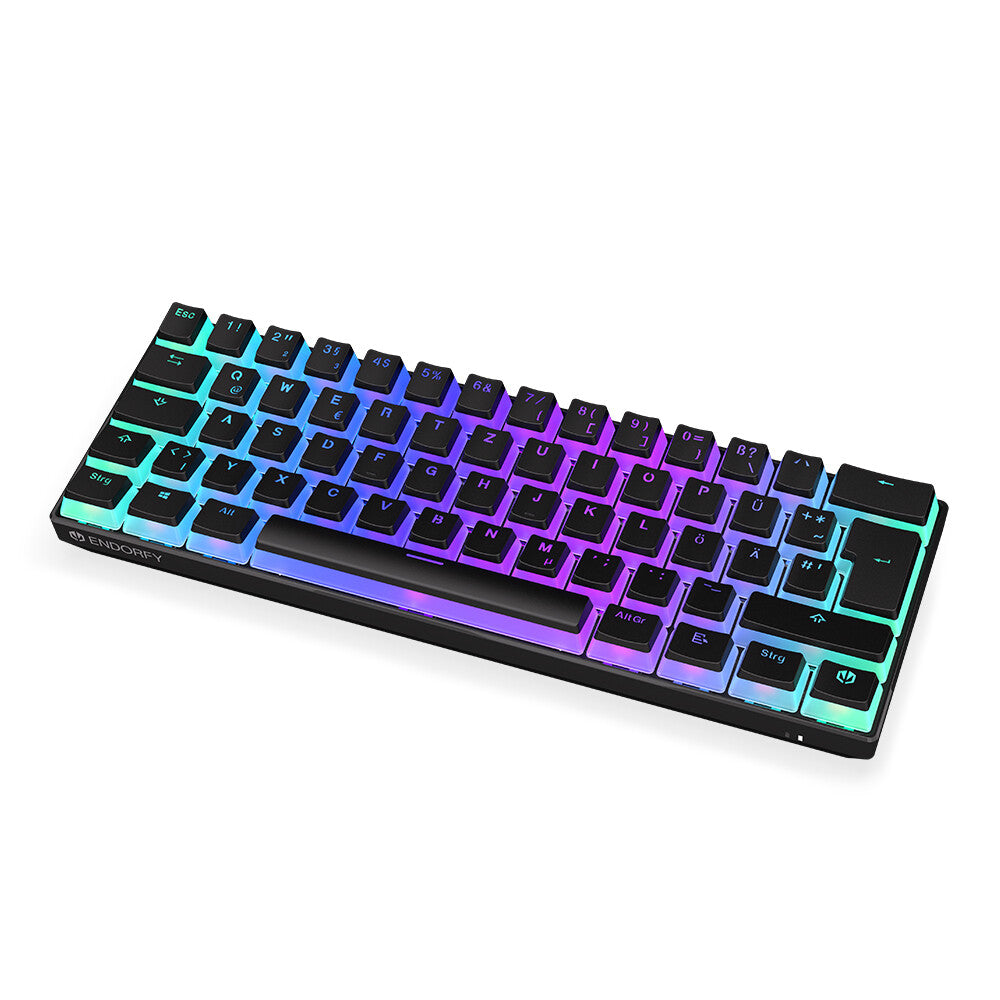 ENDORFY Thock Compact - USB Wired + RF Wireless RGB Mechanical Keyboard in Black (QWERTZ German)
