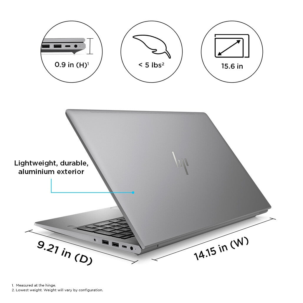 HP ZBook Power G10 Laptop - 39.6 cm (15.6&quot;) - AMD Ryzen™ 7 7840HS - 32 GB DDR5-SDRAM - 1 TB SSD - NVIDIA RTX A1000 - Wi-Fi 6E - Windows 11 Pro - Silver