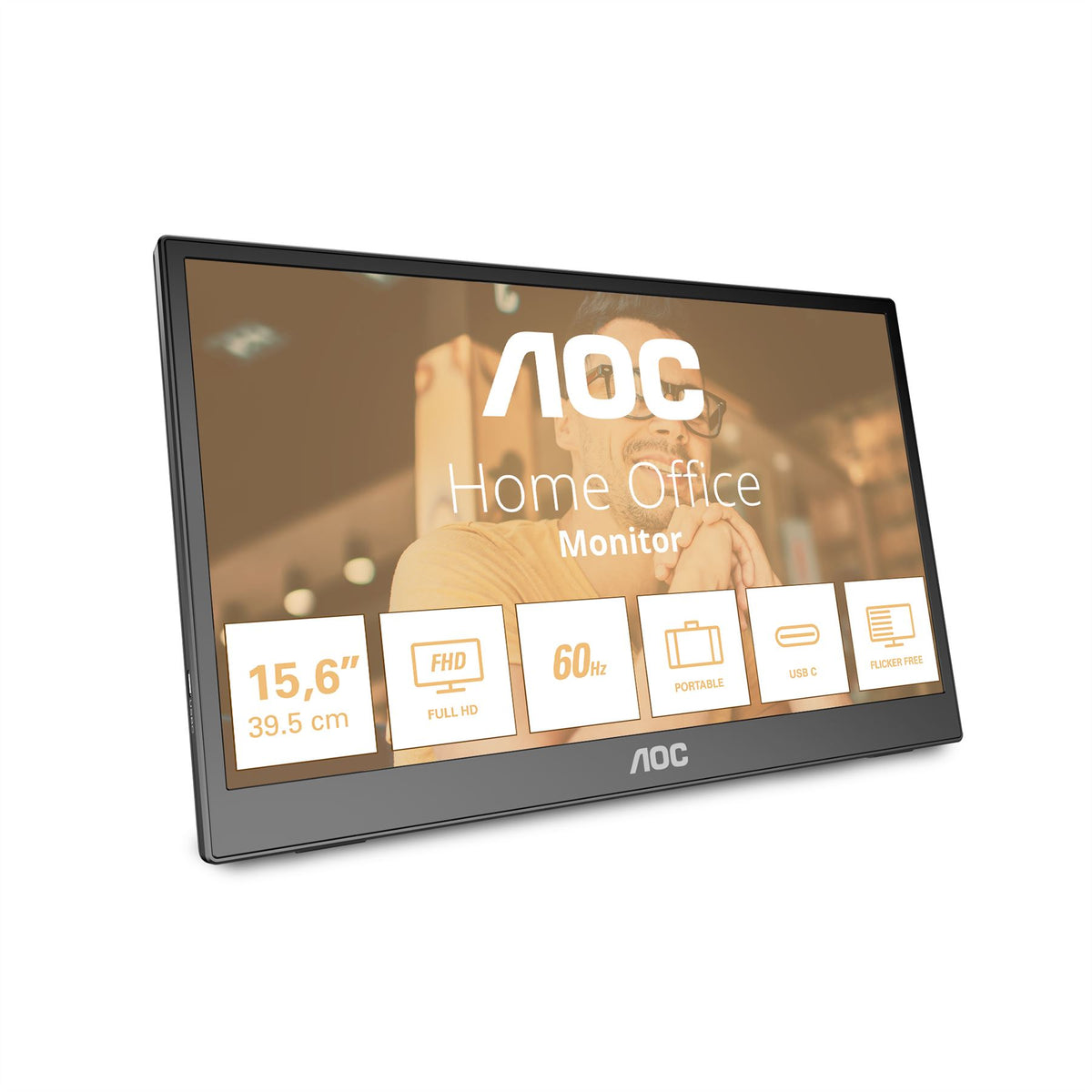 AOC T2 16T3EA computer monitor 39.6 cm (15.6&quot;) 1920 x 1080 pixels Full HD Black
