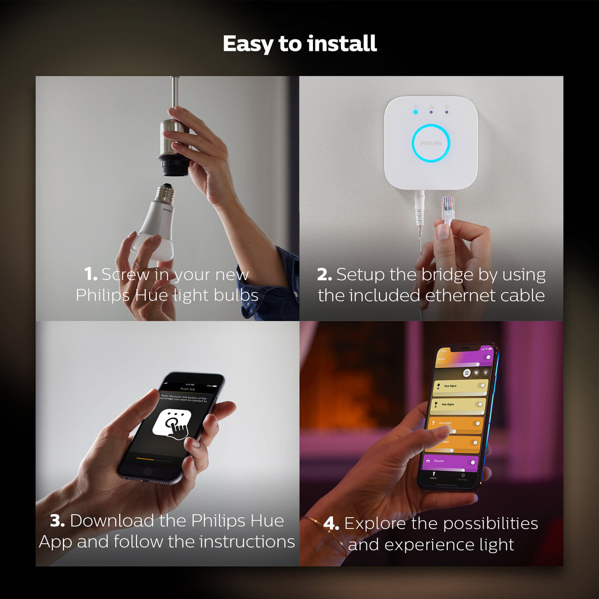 Philips Hue Smart lightbulb - White and Colour - E27 (Pack of 2)