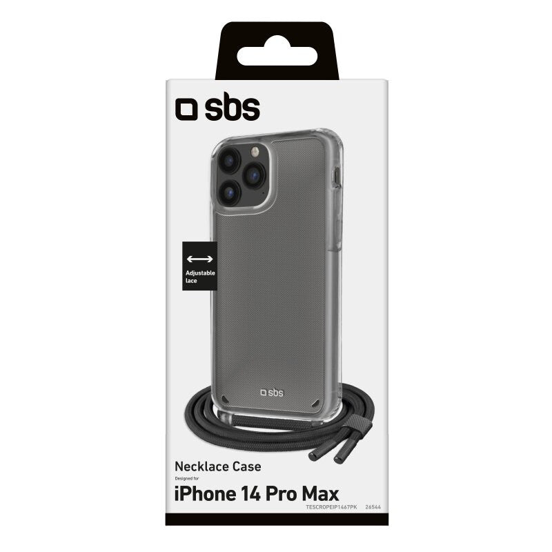 SBS Necklace mobile phone case for iPhone 14 Pro Max in Black / Transparent