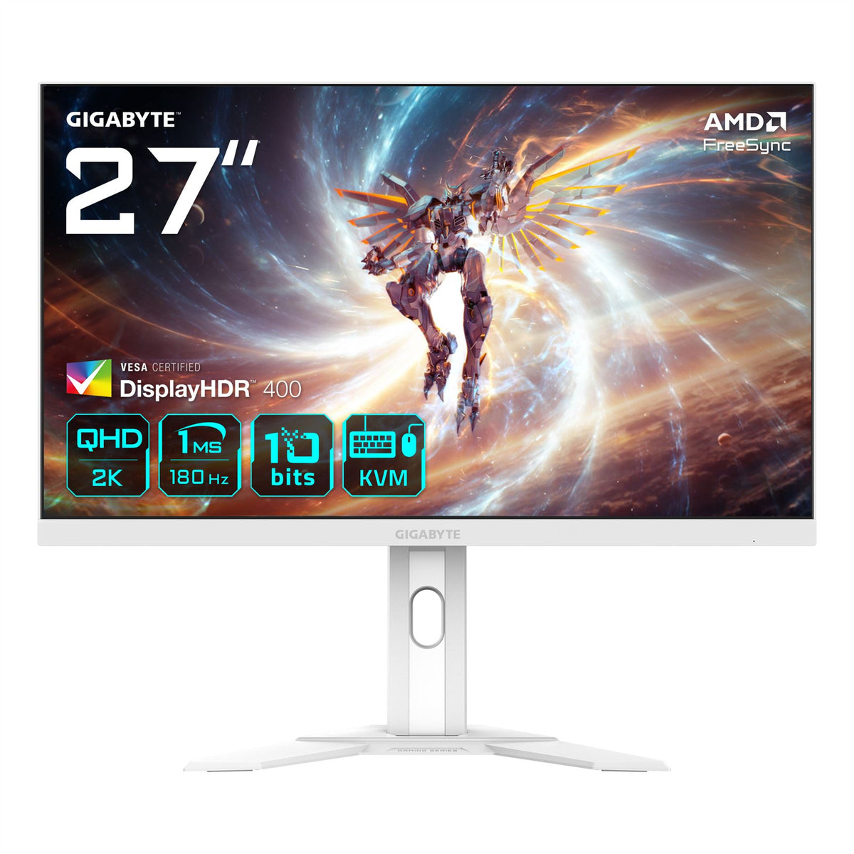GIGABYTE M27QA ICE 27&quot; QHD Gaming Monitor - 2560 x 1440/ 180Hz/ 1ms/ 350 cd/m²/ FreeSync/ Display HDR400/ HDMI 2.1/ Displayport 1.4