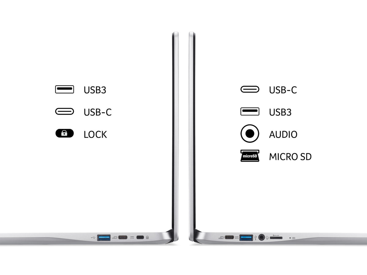 Acer Chromebook 314 - 35.6 cm (14") - Touchscreen - Intel® Pentium® Silver - 8 GB LPDDR4x-SDRAM - 128 GB SSD - Wi-Fi 5 - ChromeOS - Silver