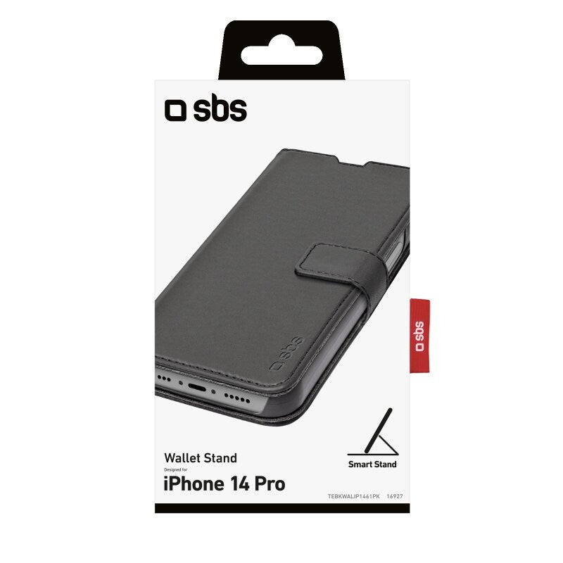 SBS Book Wallet mobile phone case for iPhone 14 Pro in Black