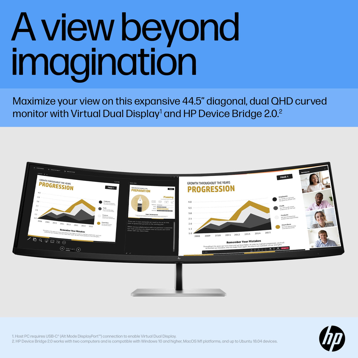 HP E45C G5 DQHD - 113 cm (44.5") - 5120 x 1440 pixels DQHD LCD Monitor