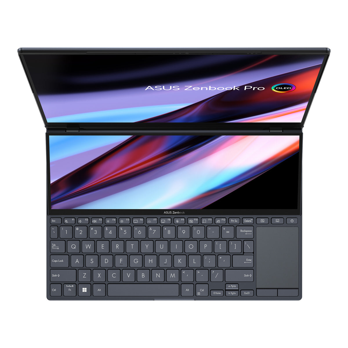 ASUS Zenbook Pro 14 Duo OLED Laptop - 36.8 cm (14.5") - Touchscreen - Intel® Core™ i7-12700H - 16 GB LPDDR5-SDRAM - 512 GB SSD - Wi-Fi 6E - Windows 11 Home - Black