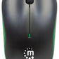 Manhattan Success 2.4Ghz Wireless Optical Mouse in Black/Green - 1,000dpi