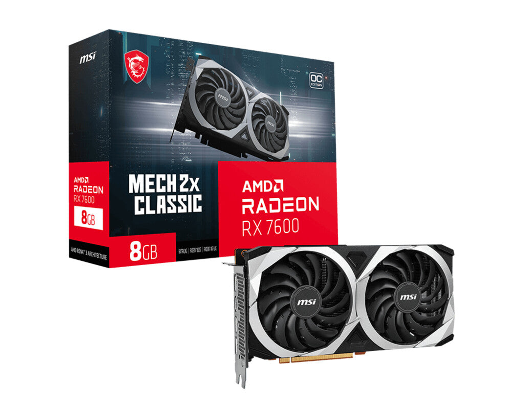 MSI MECH 2X CLASSIC OC - AMD 8 GB GDDR6 Radeon RX 7600 graphics card