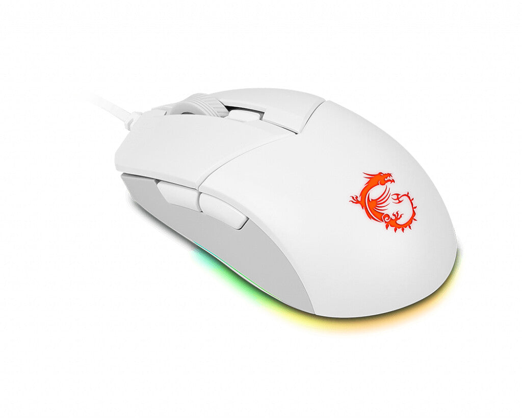 MSI CLUTCH GM11 - USB Type-A Optical Gaming Mouse in White - 5,000 DPI