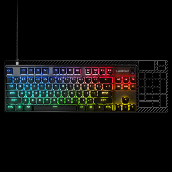 Steelseries Apex 9 TKL - USB Wired RGB Optical Keyboard in Black (QWERTY UK)