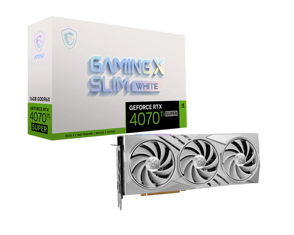 MSI GAMING X SLIM WHITE - NVIDIA 16 GB GDDR6X GeForce RTX 4070 Ti SUPER graphics card