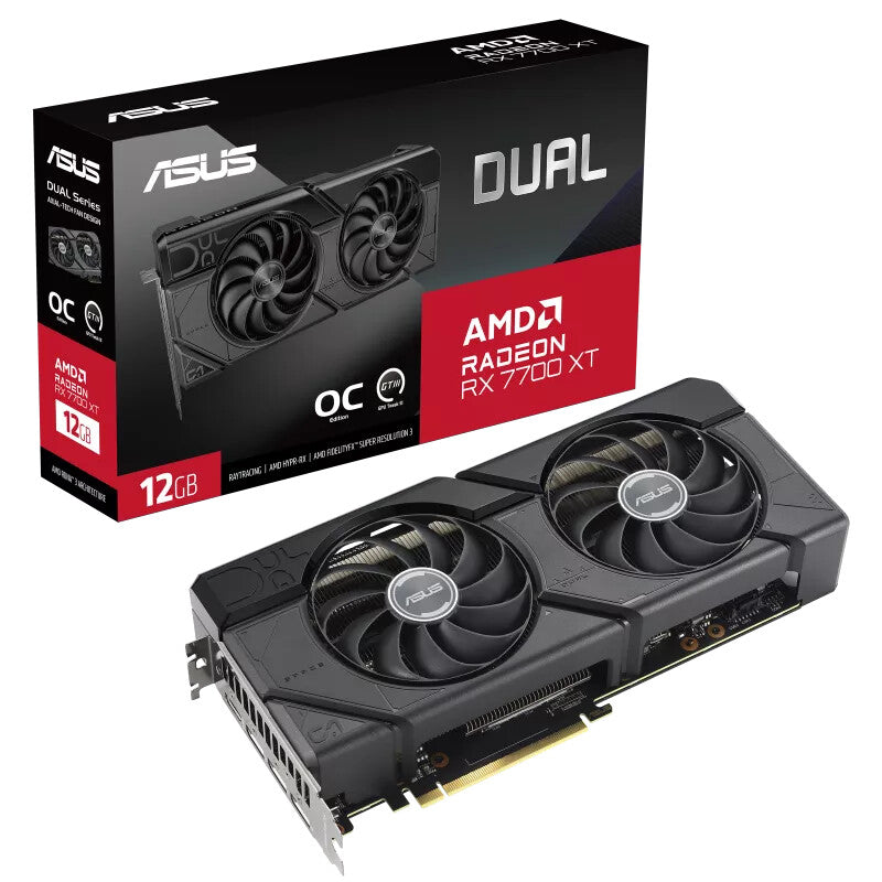 ASUS Dual OC AMD 12 GB GDDR6 Radeon RX 7700 XT graphics card