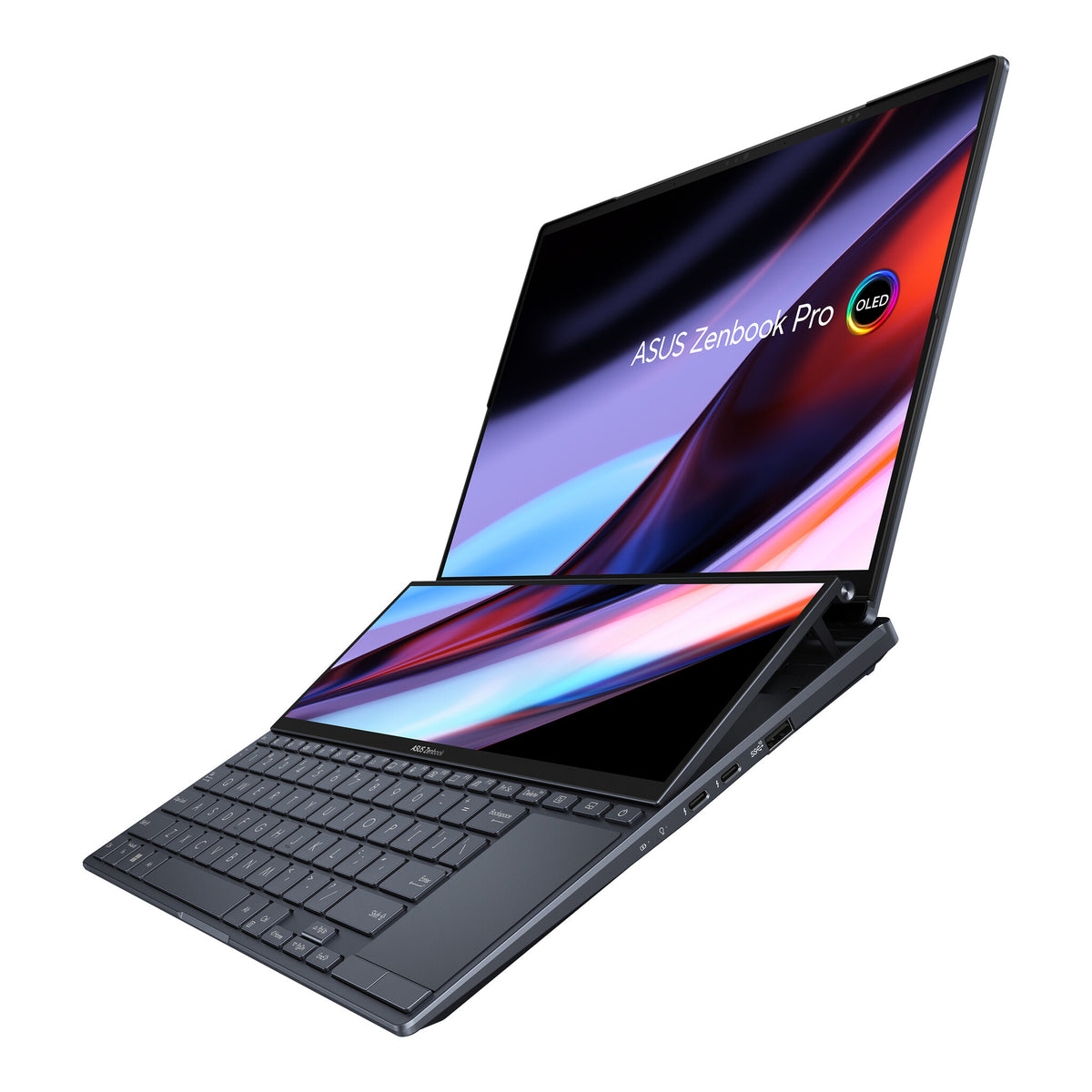 ASUS Zenbook Pro 14 Duo OLED Laptop - 36.8 cm (14.5") - Touchscreen - Intel® Core™ i7-12700H - 16 GB LPDDR5-SDRAM - 512 GB SSD - Wi-Fi 6E - Windows 11 Home - Black