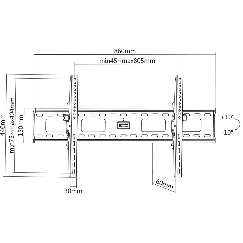 Manhattan 423830 - Wall monitor/TV mount for 94 cm (37") to 2.16 m (85")