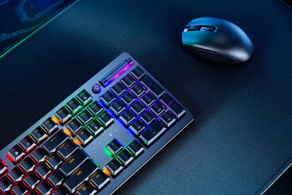 Razer DeathStalker V2 Pro - USB Wired + RF Wireless + Bluetooth RGB Mechanical Keyboard in Black (QWERTY UK)