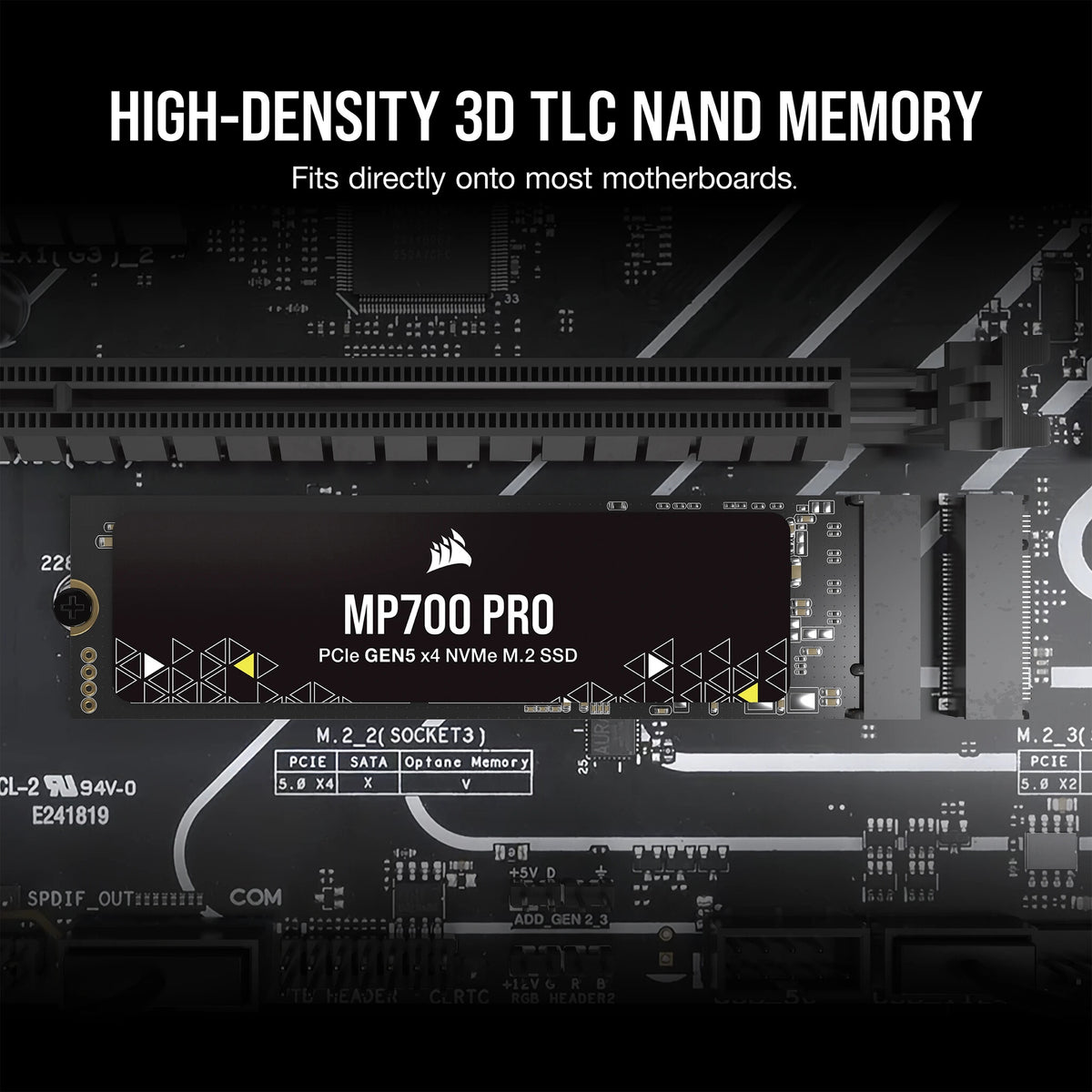 Corsair MP700 PRO - PCI Express 5.0 3D TLC NAND NVMe M.2 SSD - 1 TB