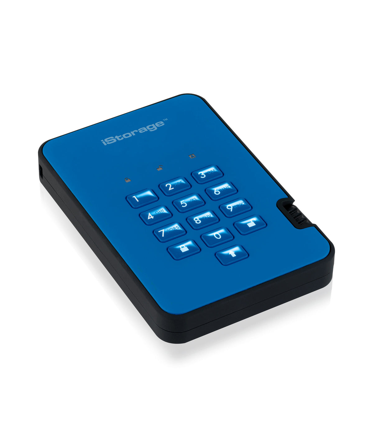 iStorage diskAshur2 - Secure Encrypted External hard drive in Blue - 2 TB