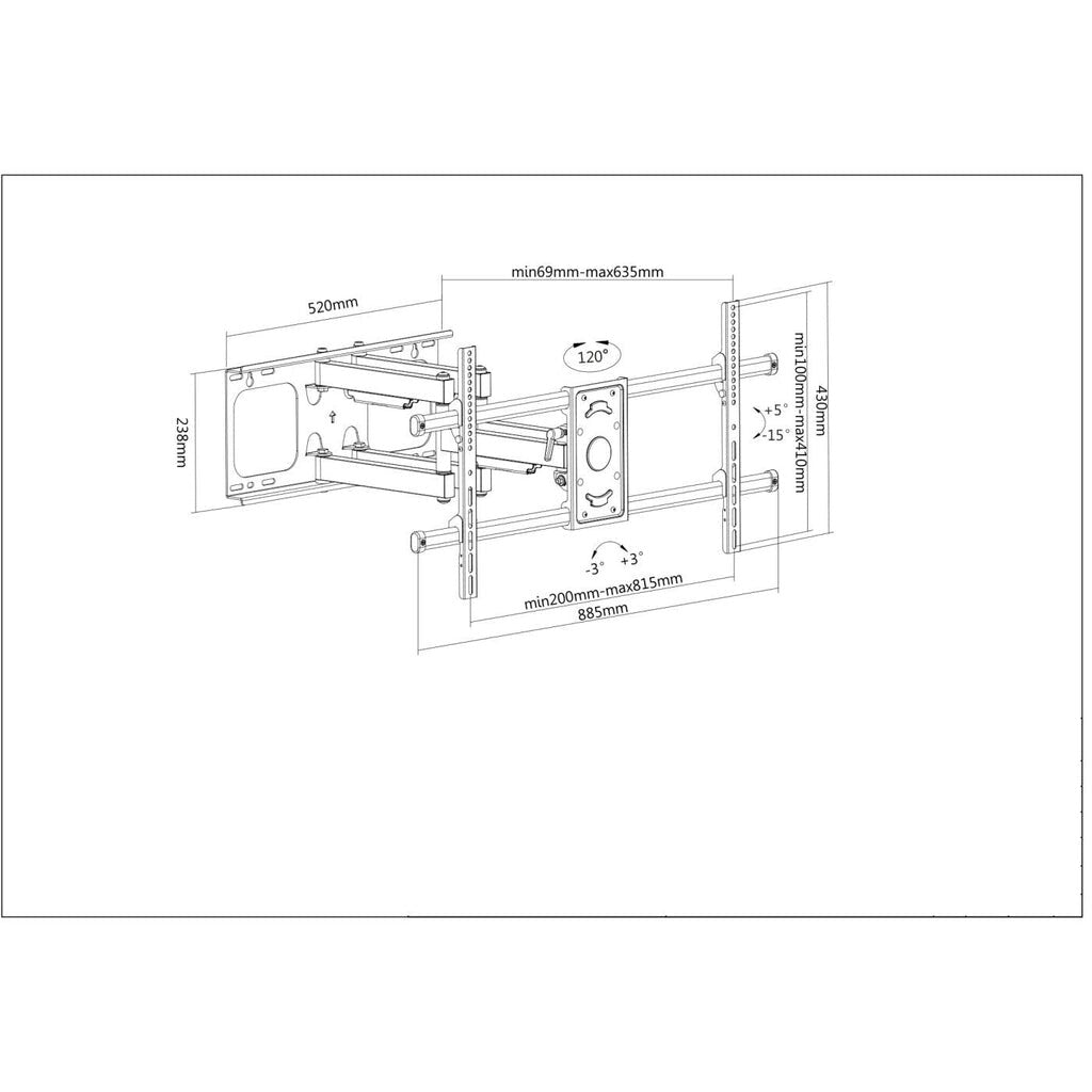Manhattan 461290 - Wall TV mount for 94 cm (37") to 2.29 m (90")