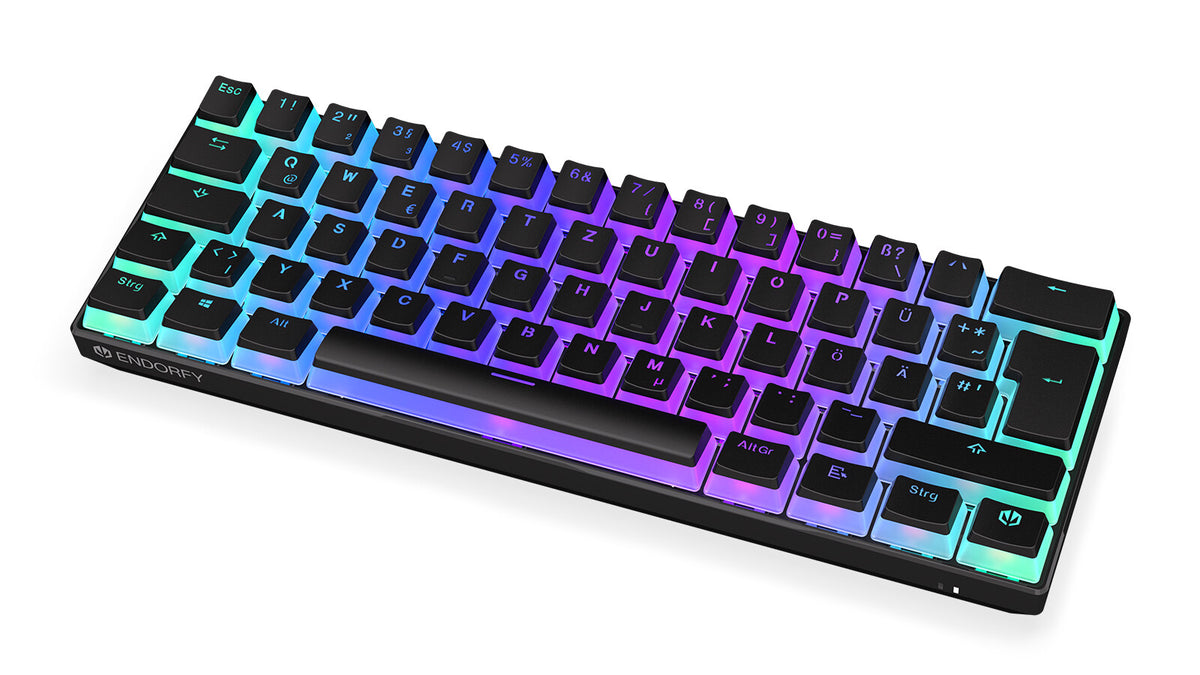 ENDORFY Thock Compact - USB Wired + RF Wireless RGB Mechanical Keyboard in Black (QWERTZ German)