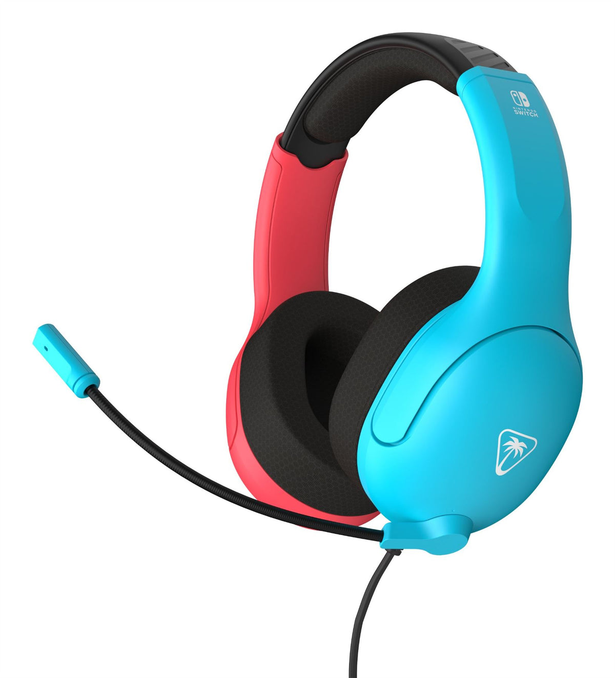 Turtle Beach Airlite Fit Neon Blue and Red Wired Gaming Headset with Flip-to-Mute Mic, Over-Ear Premium Comfort and 40mm Speakers. Officially Licensed for Nintendo Switch