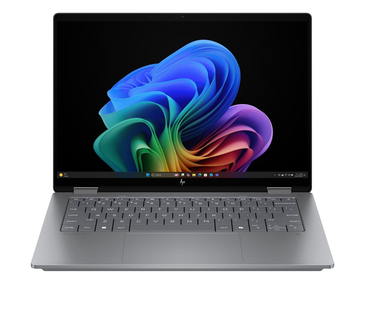 HP OmniBook X Flip Next Gen AI 14-fk0011na Copilot+ PC AMD Ryzen™ AI 7 350 Hybrid (2-in-1) 35.6 cm (14") Touchscreen 2K 16 GB LPDDR5x-SDRAM 1 TB SSD Wi-Fi 6E (802.11ax) Windows 11 Home Silver