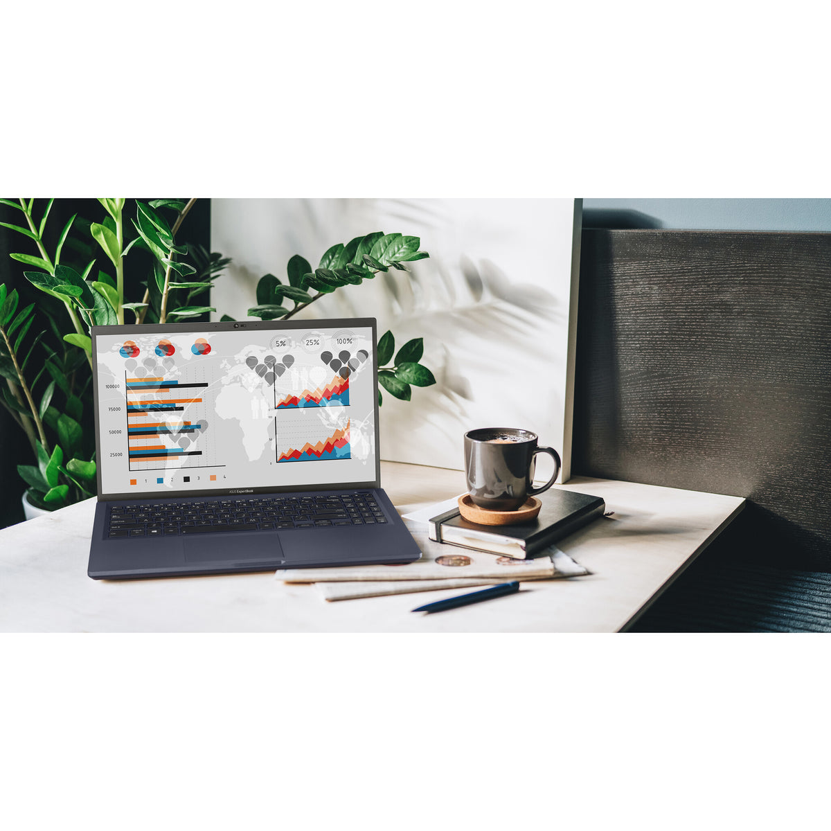ASUS ExpertBook B1 Laptop - 39.6 cm (15.6") - Intel® Core™ i5-1135G7 - 8 GB DDR4-SDRAM - 256 GB SSD - Wi-Fi 6 - Windows 11 Pro - Black