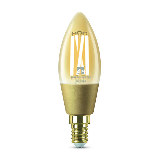 4lite WiZ Connected Smart Wi-Fi Filament Lightbulb - Amber - E14