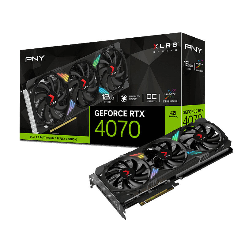 PNY XLR8 Gaming VERTO EPIC-X RGB - NVIDIA 12 GB GDDR6X GeForce RTX 4070 graphics card