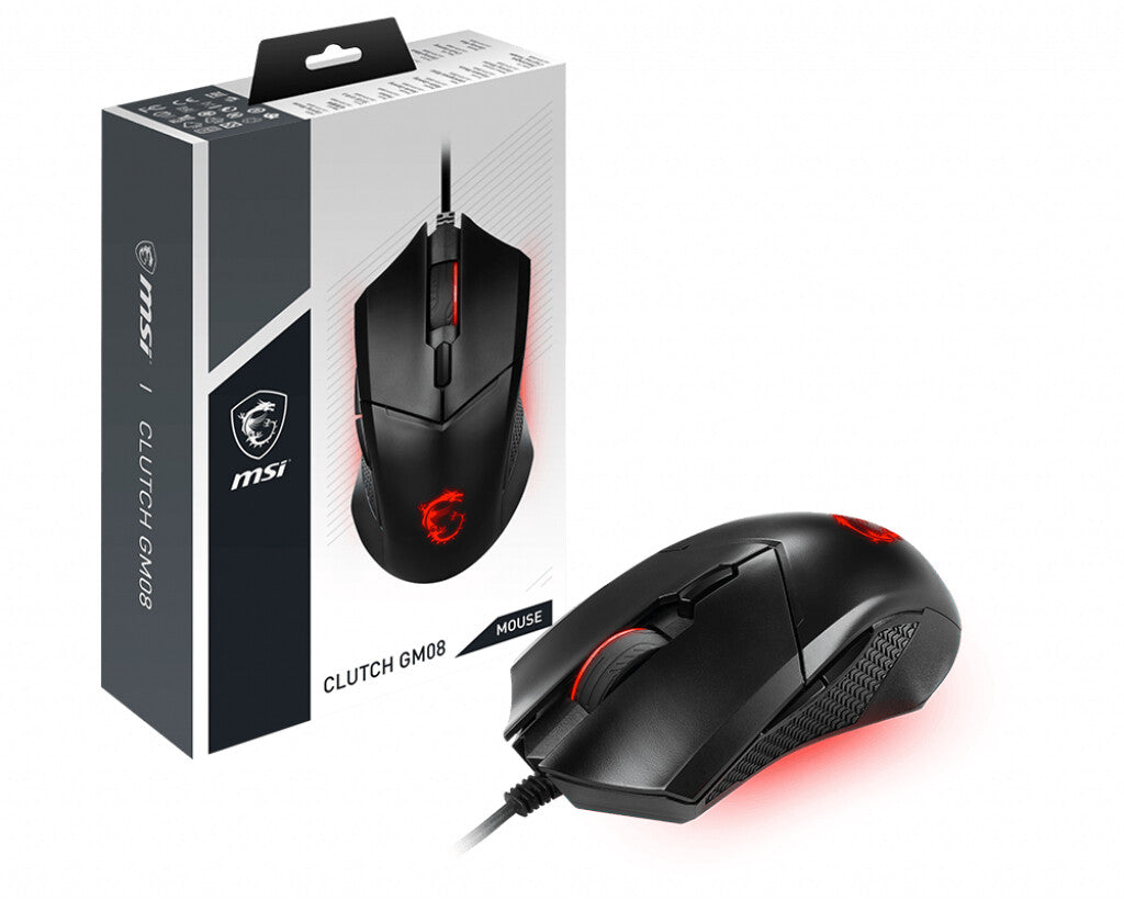 MSI CLUTCH GM08 - Wired Optical Gaming Mouse - 4,200 DPI