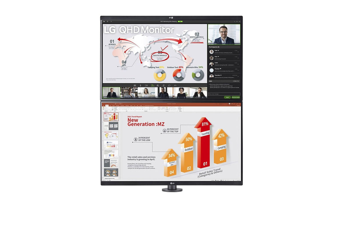 LG 27QP88DP-BS - 68.6 cm (27") 2560 x 1440 pixels Quad HD Dual Monitor with Daisy Chain