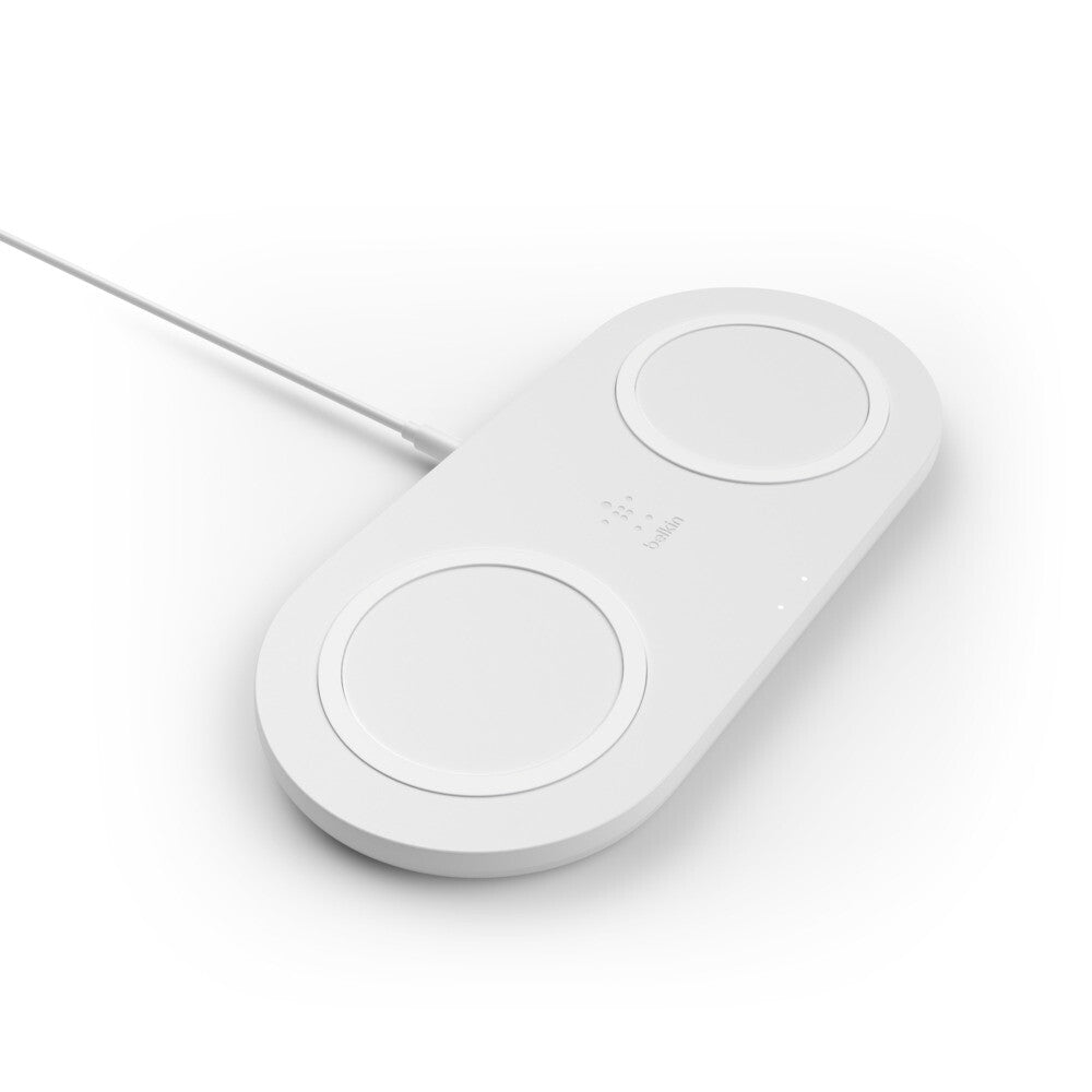 Belkin Dual Wireless Charging Pads for iPhone & Android in White