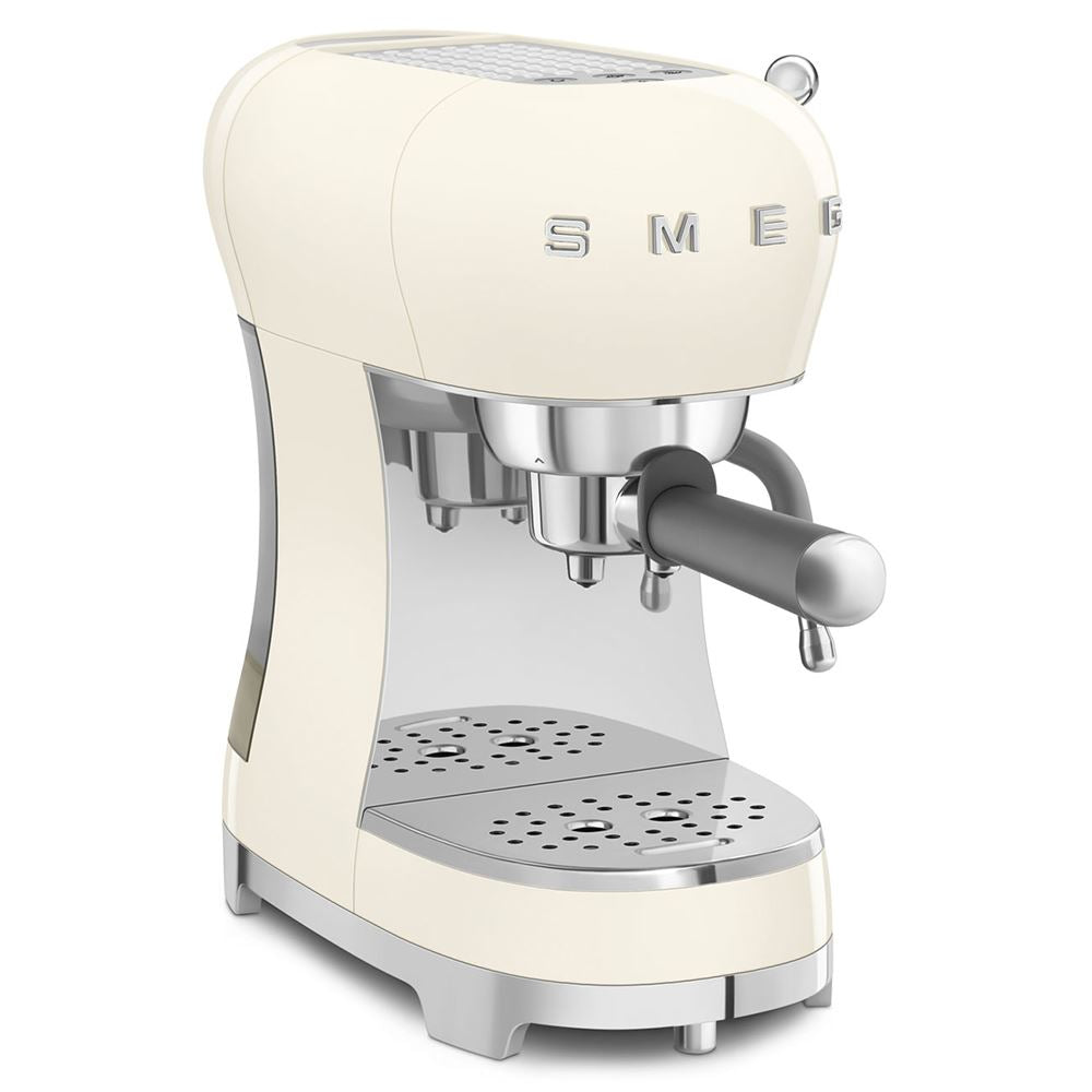 Smeg Espresso Coffee Machine with Steam Wand in Cream